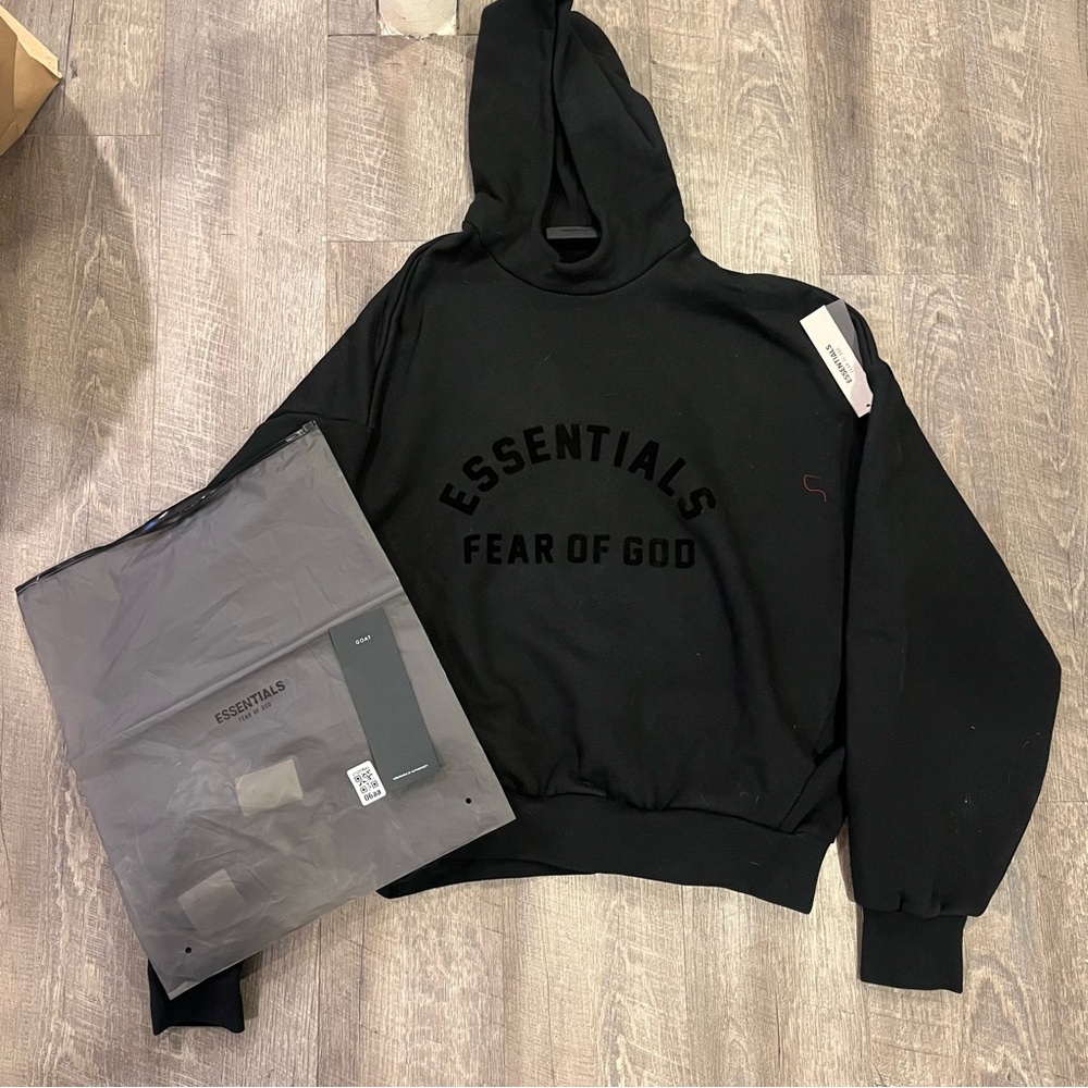 Fear of God Essentials black hoodie NWT!